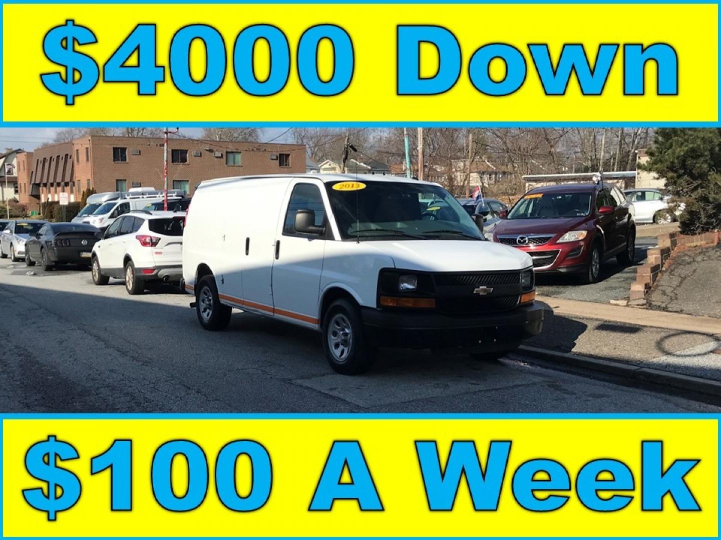 2013 White /Gray Chevrolet Express 1500 (1GCSGAFX5D1) with an 4.3 V6 engine, Automatic transmission, located at 577 Chester Pike, Prospect Park, PA, 19076, (610) 237-1015, 39.886154, -75.302338 - Photo#0